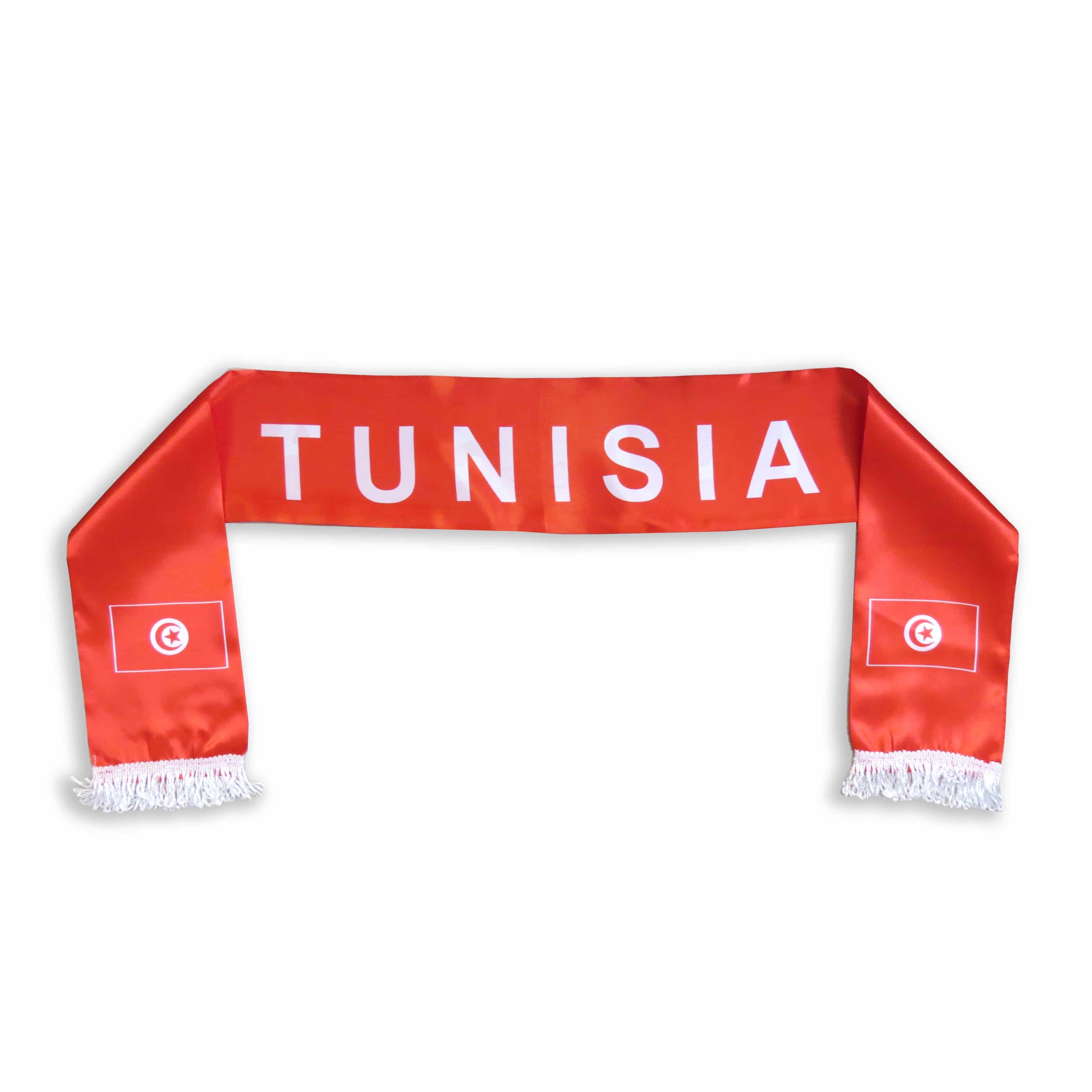 Fan-Paket "Tunesien" Tunisia WM EM Fußball Schal Hawaiikette Hut Schweissband Fahne Perücke