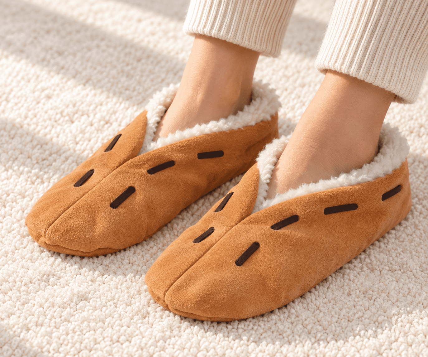 Wildlederhausschuh echt Leder Puschen Schluffis Hausschuhe beige natur