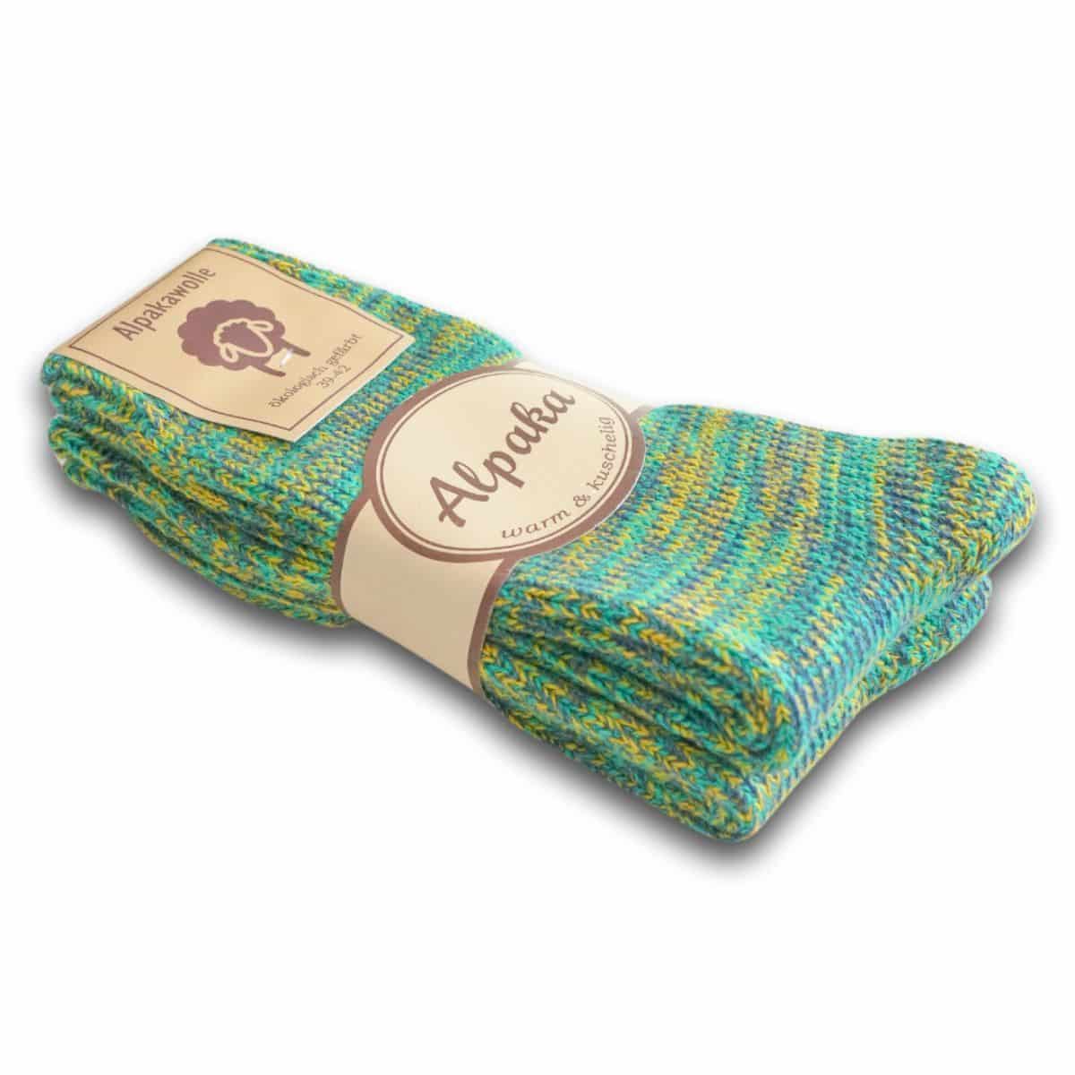 2 Paar bunte Alpaka‑Socken – Farbe & Komfort für die ganze Familie