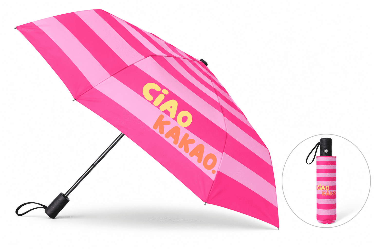 Taschenschirm "Ciao Kakao" Regenschirm Streifen