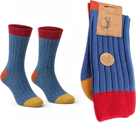 1 Paar Merinosocken Multicolor, bunte Farbauswahl