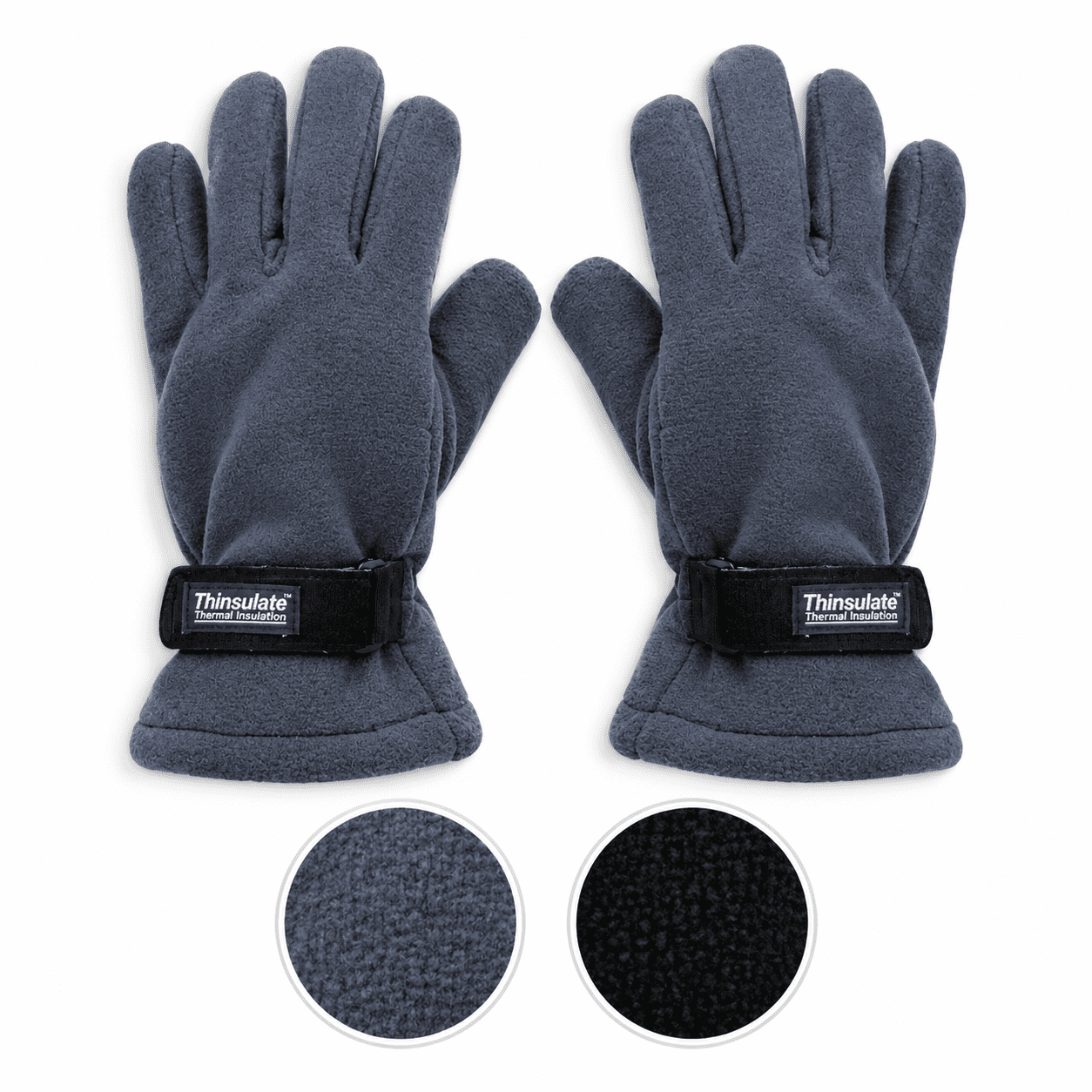 Fleecehandschuh mit Lederapplikationen