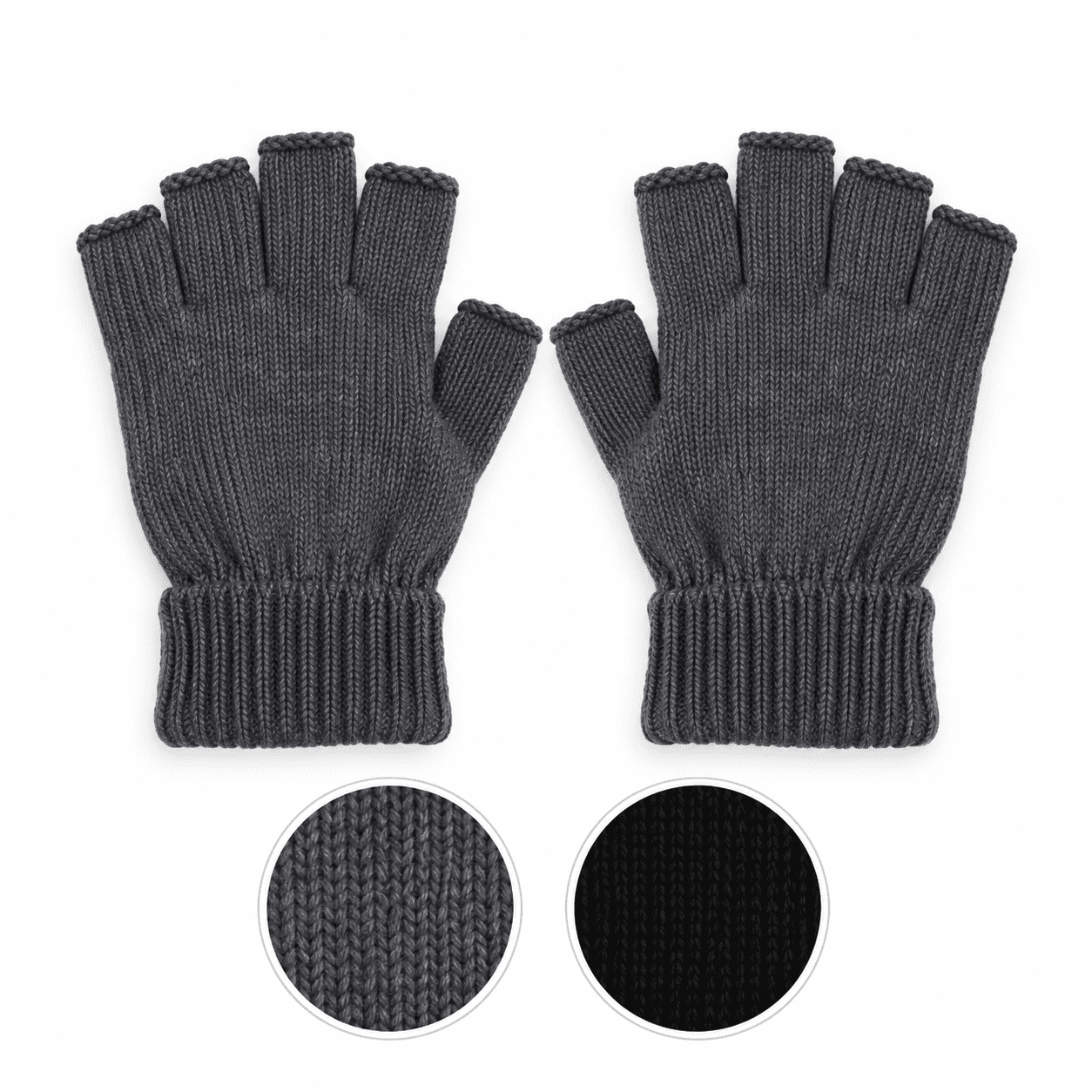Strickhandschuhe Fingerhandschuhe Strick Halbfinger Einfarbig Winter