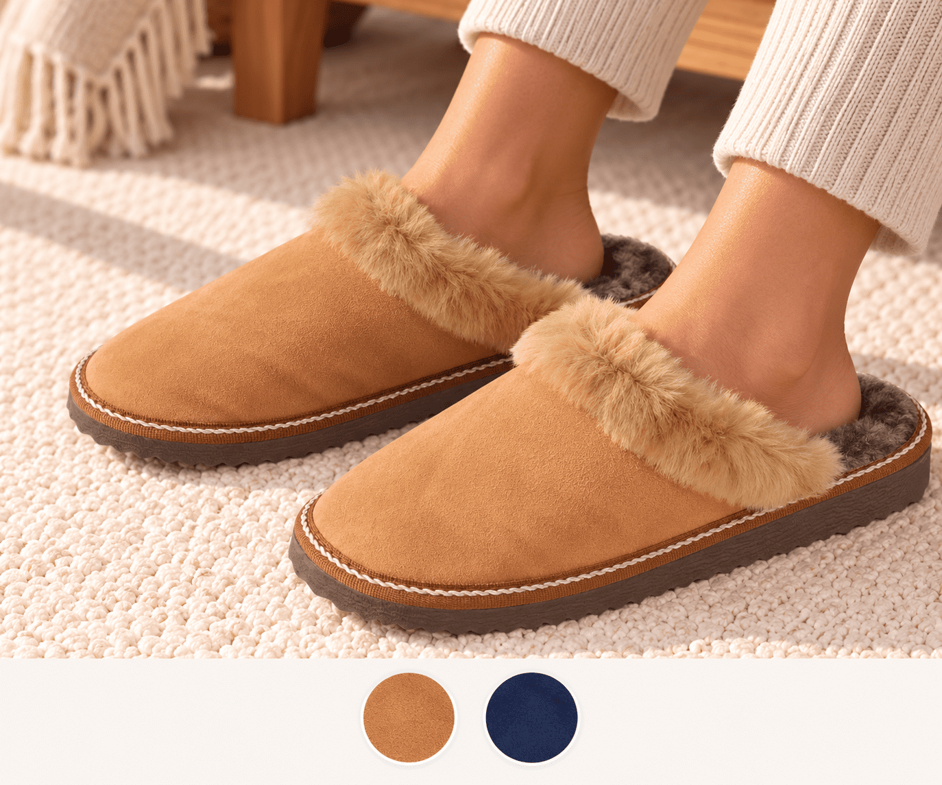 Damenpantoffel Schuhe Schaf Lammfell EVA Sohle Leder