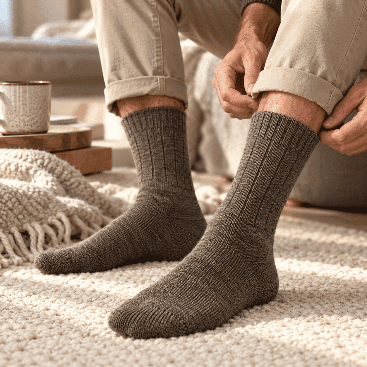2 Paar Dünne Alpakasocken - Eleganter Winterkomfort für jeden Tag